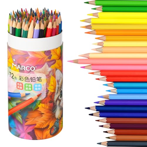 Amazon | Marco 色鉛筆 油性 72色 塗り絵 芯2.9mm 折れにくい 色鮮やか